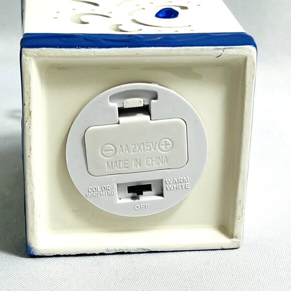 Holiday LED Red Blue Ceramic Ornament Color Changing by Lightscapes Box 4” - Picture 6 of 7